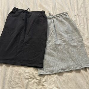 TNA Midi Skirts Duo in Black and Light Gray